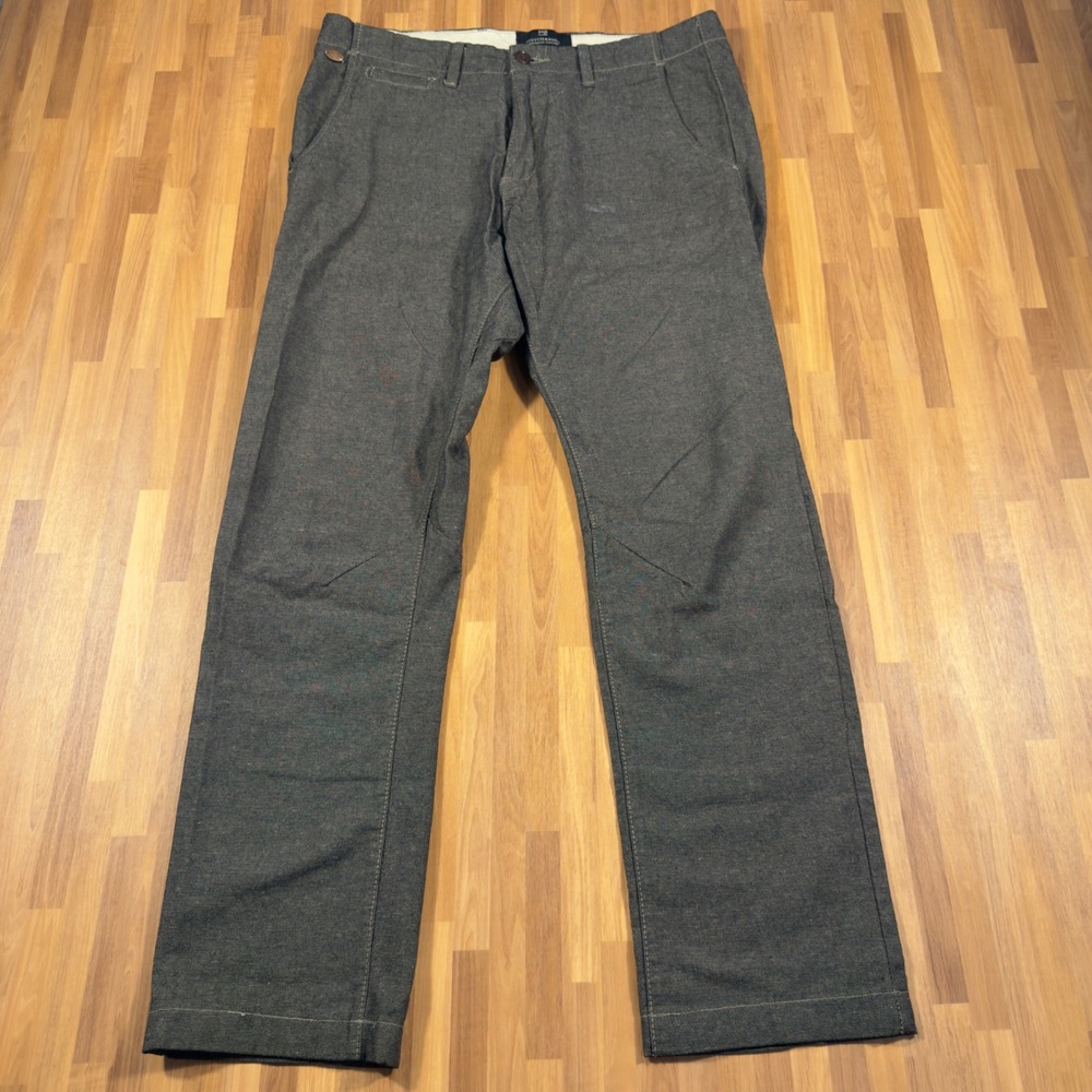 Scotch & Soda Lewis Slim Fit Trousers Mens 32x34 Charcoal Grey Textured Pants